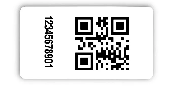 Universaletiketten Material:ThermoTop Größe:45x25mm Kopfzeile:"ohne" Barcode:QR Stellenanzahl:11-stellig Ausführung:1 Etikette pro Nummer Menge:100