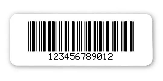 Archivierungsetiketten Material:Polyethylen-Folie hochglänzend weiß Größe:40x15mm Kopfzeile:"ohne" Barcode:2a5 mit Prüfziffer Stellenanzahl:12-stellig Menge:1000