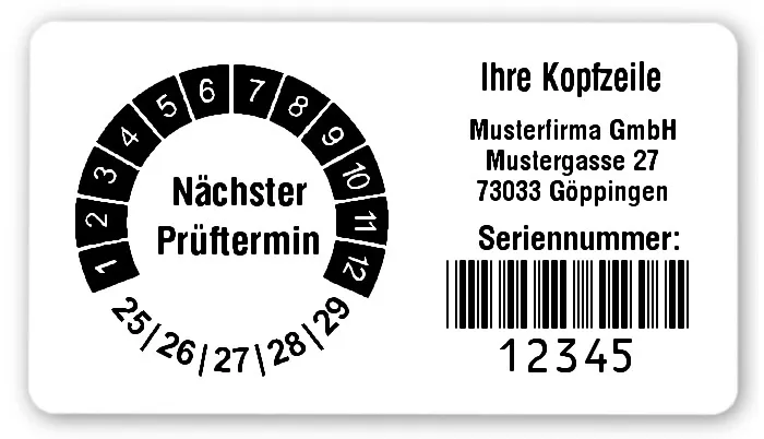 Produktbild: Prüfplakettenträger für Datum Plaketten - 54x30mm, weiß
