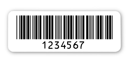 Archivierungsetiketten Material:ThermoTop Größe:40x15mm Kopfzeile:"ohne" Barcode:Code 39 ohne Prüfziffer Stellenanzahl:7-stellig Menge:1000