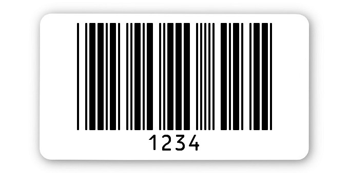 Archivierungsetiketten Material:ThermoTop Größe:45x25mm Kopfzeile:"ohne" Barcode:Code 39 ohne Prüfziffer Stellenanzahl:4-stellig Menge:1000