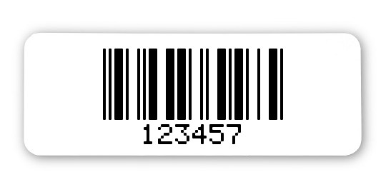 Archivierungsetiketten Material:ThermoTop Größe:40x15mm Kopfzeile:"ohne" Barcode:2a5 mit Prüfziffer Stellenanzahl:6-stellig Menge:1000