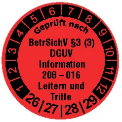 Produktbild: Prüfplaketten "Leitern und Tritte" - Durchmesser: 20mm