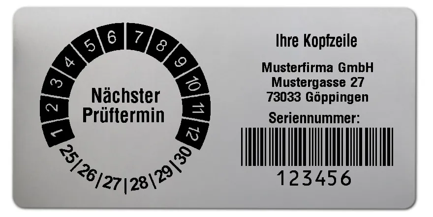 Produktbild: Prüfplakettenträger für Datum Plaketten - 68x34mm, silber