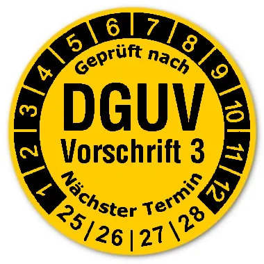 Produktbild: Prüfplaketten DGUV Vorschrift 3 - Durchmesser: 30mm