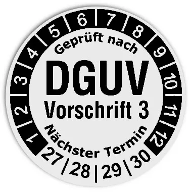 Produktbild: Prüfplaketten DGUV Vorschrift 3 - Durchmesser: 30mm