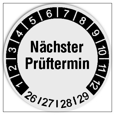 Prüfplaketten Nächster Prüftermin, Ø 30mm