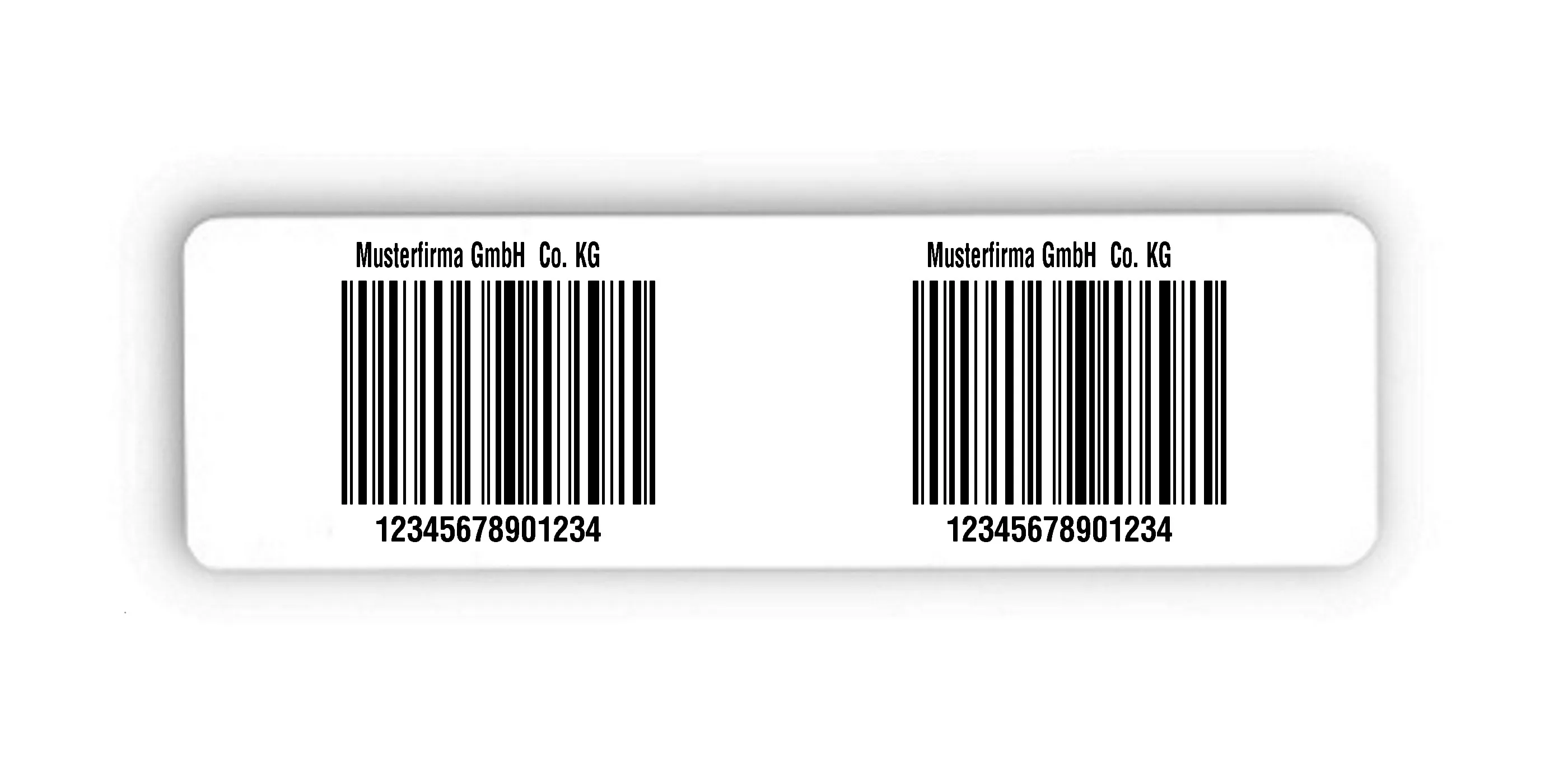 Palettenetiketten Material:Polyethylen-Folie hochglänzend weiß Größe:150x50mm Kopfzeile:"Ihr Wunschtext" Barcode:128C Stellenanzahl:14-stellig Menge:300