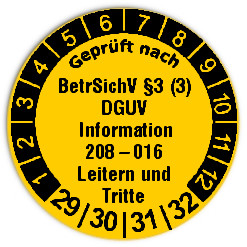 Prüfplaketten "Leitern und Tritte" - Durchmesser: 20mm