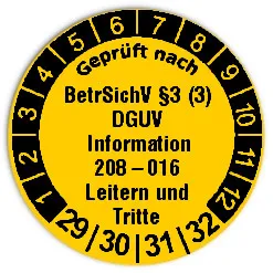 Produktbild: Prüfplaketten "Leitern und Tritte" - Durchmesser: 20mm