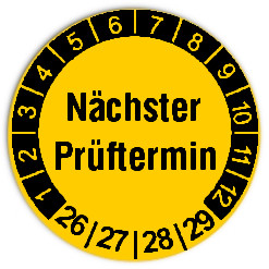 Prüfplaketten "Nächste Prüfung" - Durchmesser 20mm