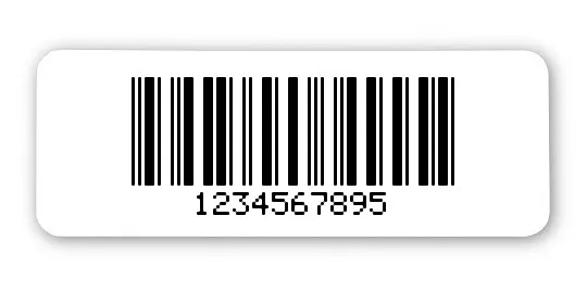 Archivierungsetiketten Material:Polyethylen-Folie hochglänzend weiß Größe:40x15mm Kopfzeile:"ohne" Barcode:2a5 mit Prüfziffer Stellenanzahl:10-stellig Menge:1000