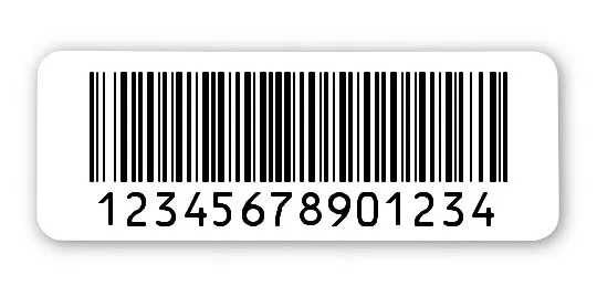 Archivierungsetiketten Material:Polyethylen-Folie hochglänzend weiß Größe:40x15mm Kopfzeile:"ohne" Barcode:128B Stellenanzahl:14-stellig Menge:1000