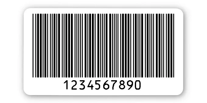 Archivierungsetiketten Material:ThermoTop Größe:45x25mm Kopfzeile:"ohne" Barcode:Code 39 ohne Prüfziffer Stellenanzahl:10-stellig Menge:1000