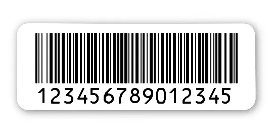 Archivierungsetiketten Material:Polyethylen-Folie hochglänzend weiß Größe:40x15mm Kopfzeile:"ohne" Barcode:128B Stellenanzahl:15-stellig Menge:1000