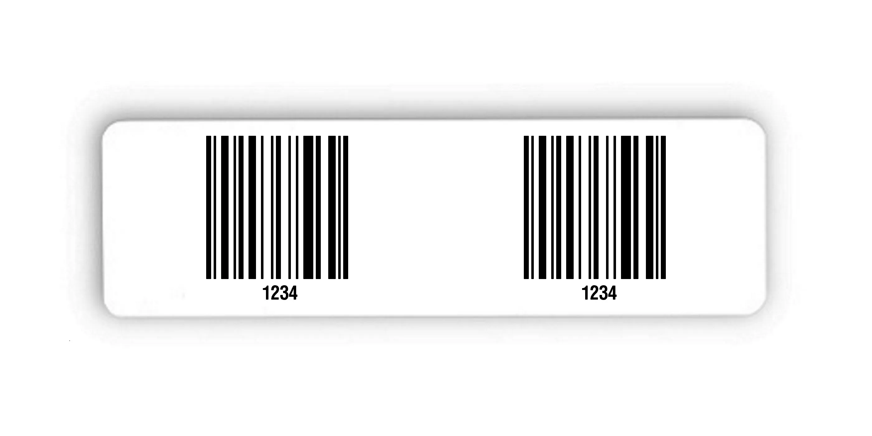 Palettenetiketten Material:Polyethylen-Folie hochglänzend weiß Größe:150x50mm Kopfzeile:"ohne" Barcode:128C Stellenanzahl:4-stellig Menge:300