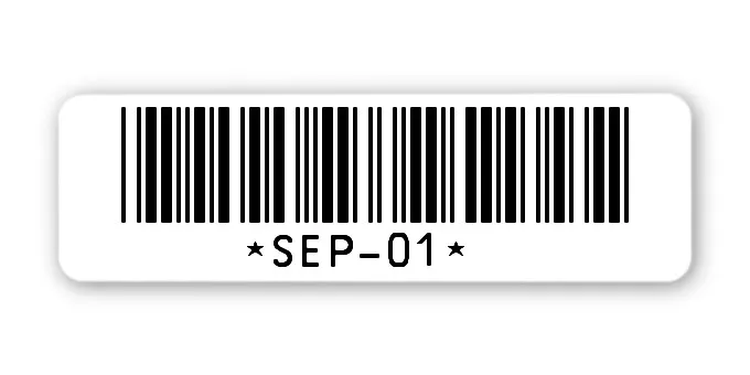 Sonderetiketten Material:ThermoTop Größe:50x15mm Kopfzeile:"ohne" Barcode:Code 39 ohne Prüfziffer Stellenanzahl:8-stellig Ausführung:1 Etikette pro Nummer Menge:1000