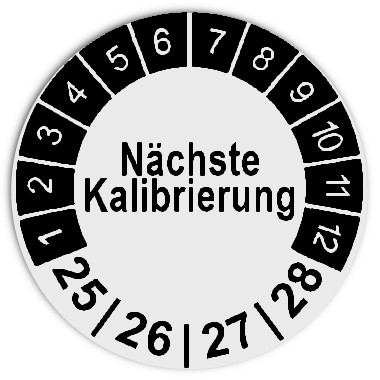Prüfplaketten Nächste Kalibrierung - Durchmesser: 30mm