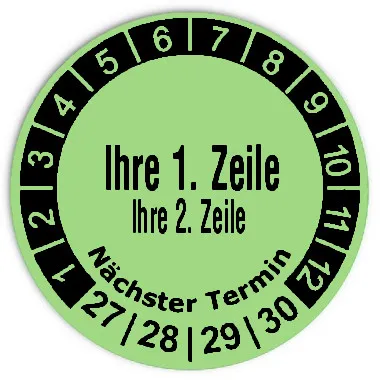 Produktbild: Prüfplaketten 2-zeilig - Durchmesser: 30mm 