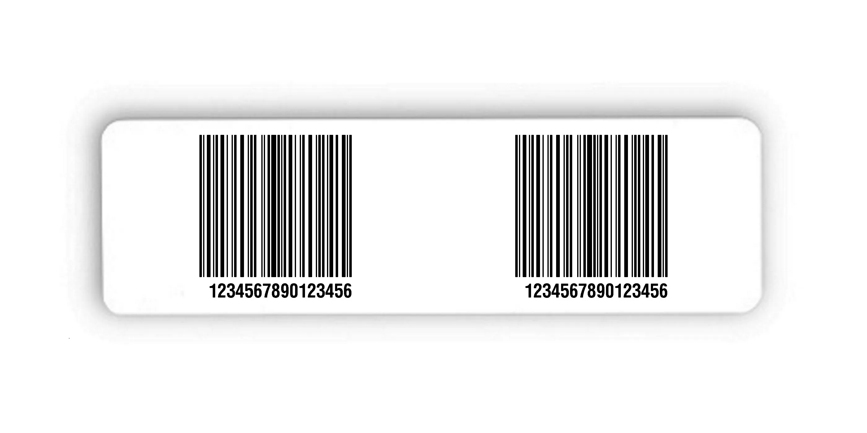 Palettenetiketten Material:Polyethylen-Folie hochglänzend weiß Größe:150x50mm Kopfzeile:"ohne" Barcode:128C Stellenanzahl:16-stellig Menge:300